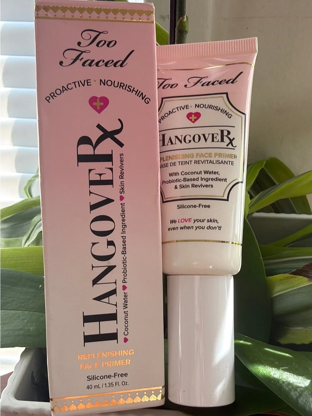 Too Faced Hangover Rx Replenishing Face Primer - Pink and Gold Accents